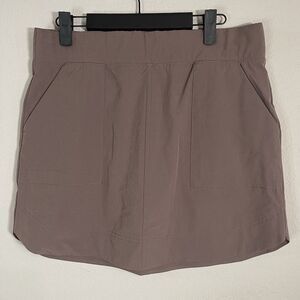 Peace & Pearls Skort Womens Size M Solid All Brown Pull On Pockets Neutral